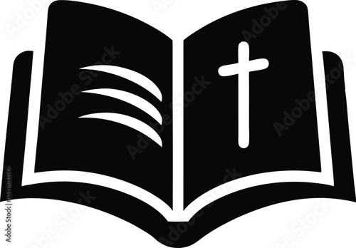 Bible book silhouette, Bible book icon vector illustration