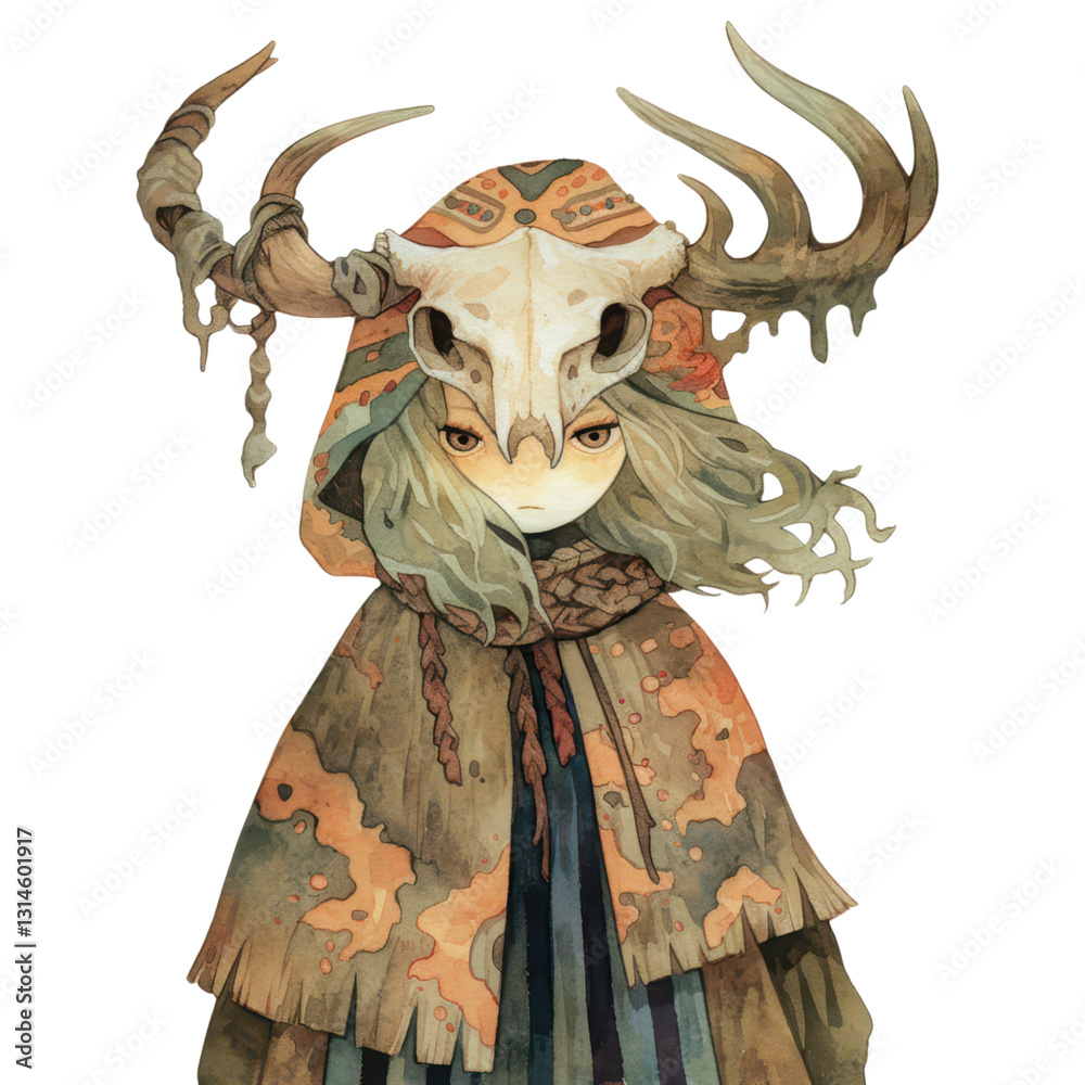 Fototapeta premium Mystical forest guardian enchanted woods digital art fantasy close-up mythology concept
