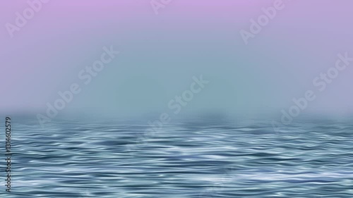 Waves After Sunset Loop. Gentle water waves blending into a soft, diffuse horizon.