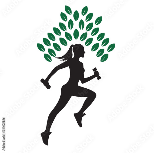 Fitness woman logo for Sport Label, Gym Badge, gym and fitness club, vector illustration