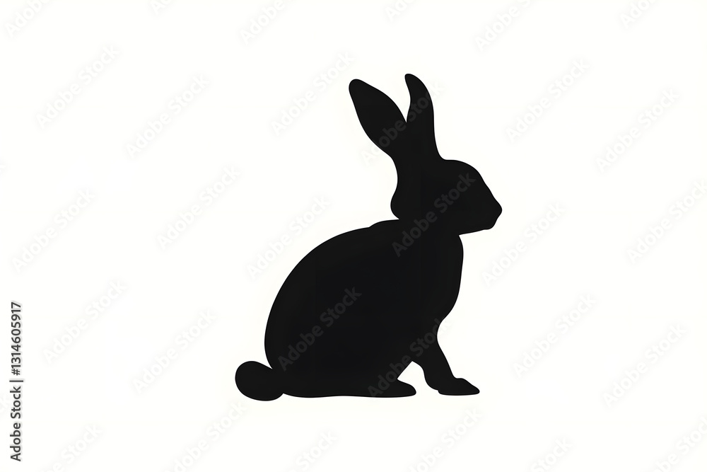 Fototapeta premium Rabbit Silhouette: A Study in Black and White