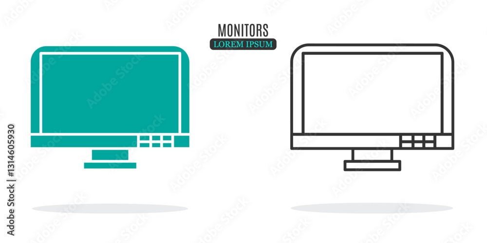 Illustration symbol. Monitors abstract illustration design. Stock vector icon. Illustration symbol. Monitors abstract illustration design. Stock vector icon.