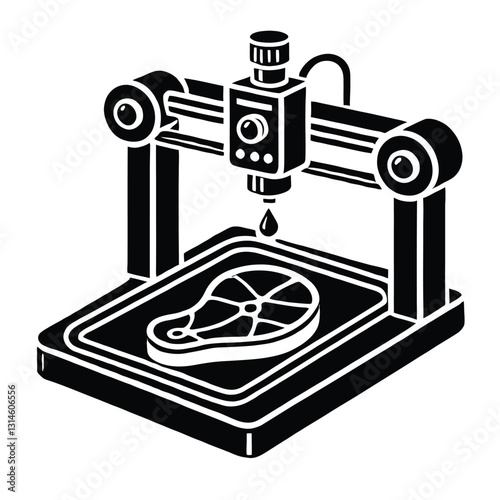Lab-Grown Meat Printer Silhouette