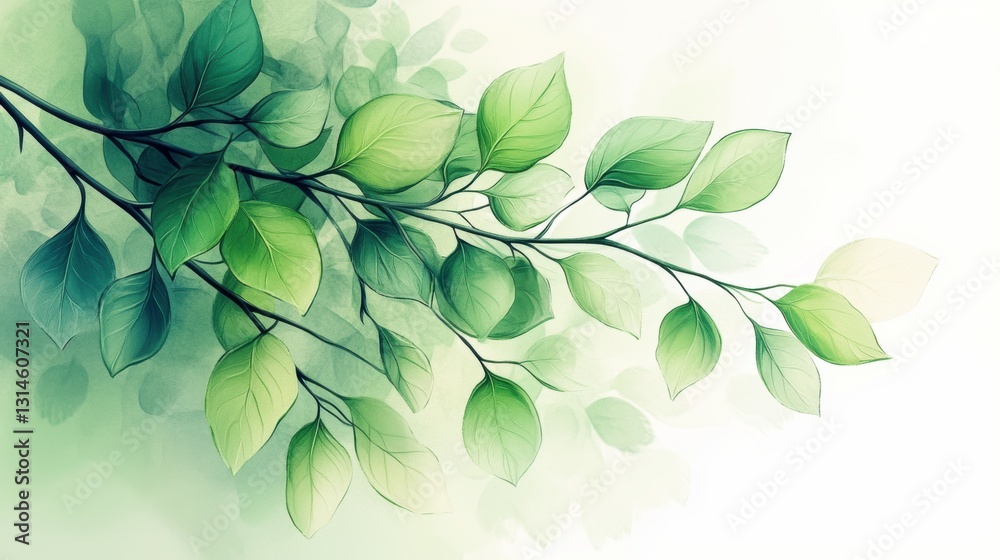 Obraz premium Fresh green theme featuring tree leaf Spring background.
