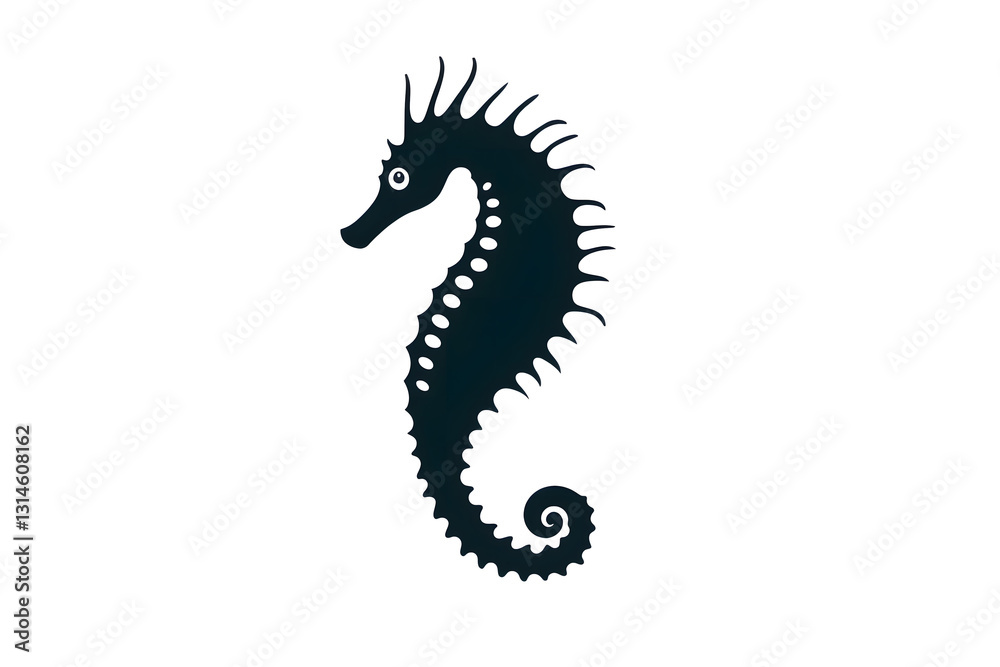 Obraz premium Seahorse: Ocean's Majestic Creature, Unique Anatomy, Intricate Design, Aquatic Life, Marine Wildlife, Deep Sea, Ocean Habitat, Underwater World, Sea Creature, Silhouette Art