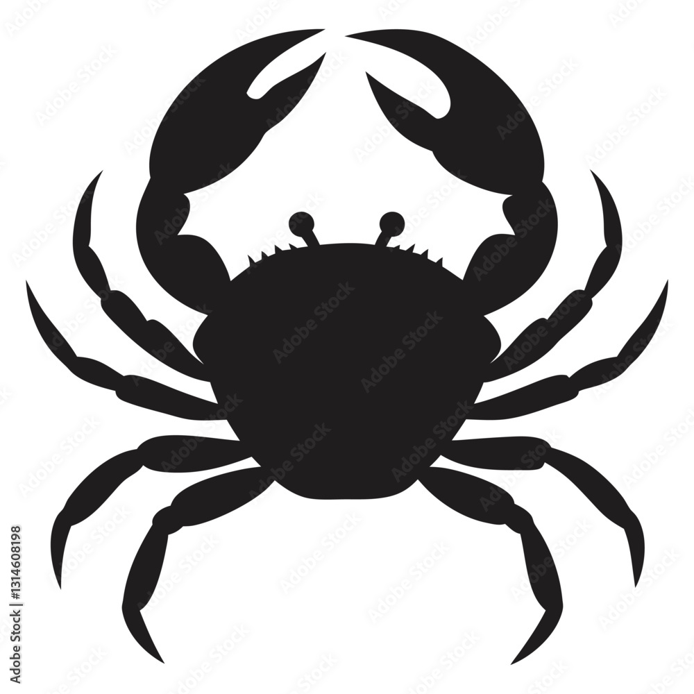 vector illustration of a crab silhouette vector illustration of a crab silhouette
