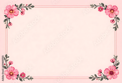 cherry blossoms in pixel style
