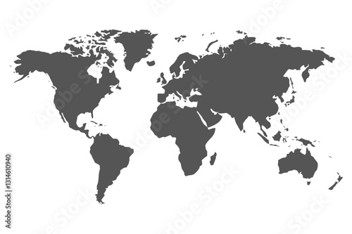 world map on black