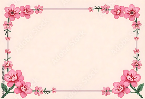 cherry blossoms in pixel style
