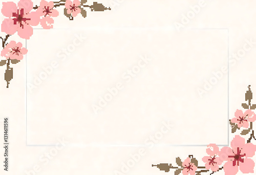 cherry blossoms in pixel style