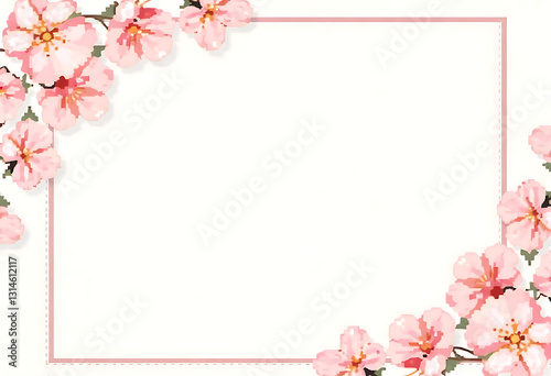 cherry blossoms in pixel style