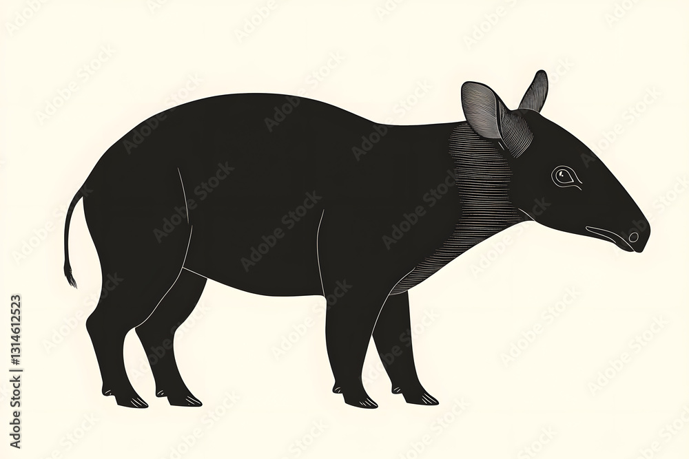 Obraz premium Tapir Profile: Majestic Creature of the Rainforest