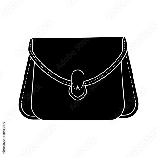 Clutch bag silhouette vector illustration