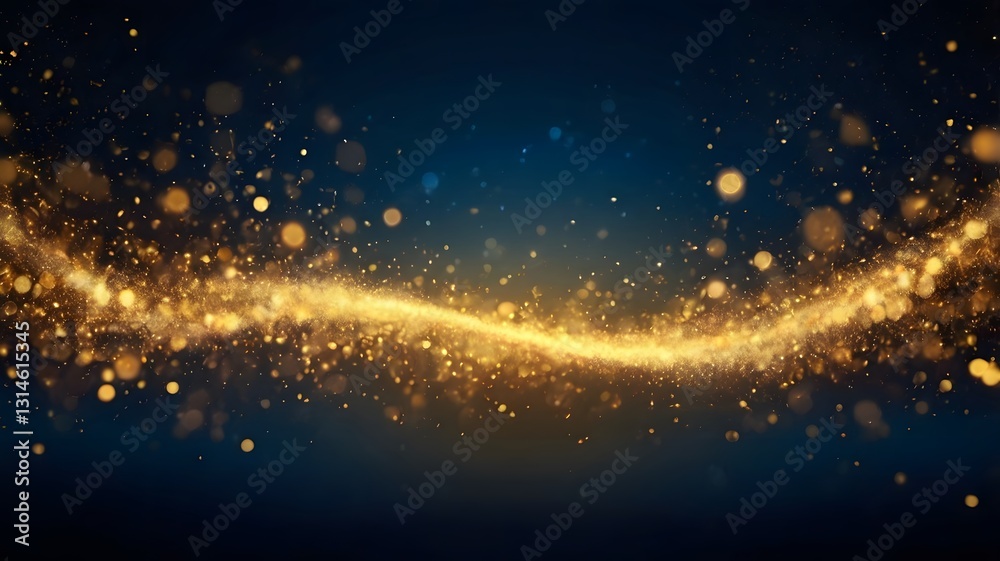 Obraz premium Golden Bokeh on Dark Abstract Background