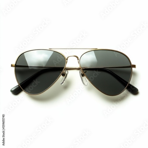 Vingette. Aviator Sunglasses Vintage Fashion Eyeglass Isolated on White Background
