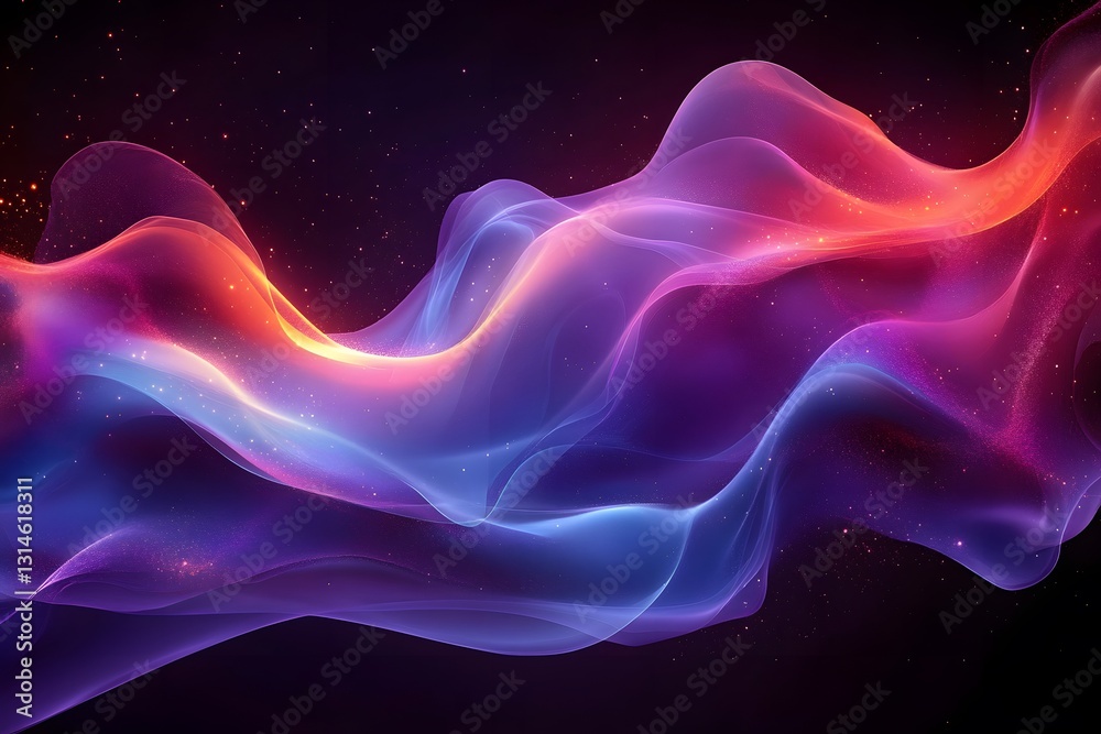 Fototapeta premium Vibrant Abstract Waves of Colorful Light for Modern Digital Art and Design