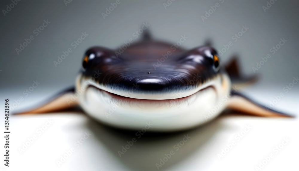 Fototapeta premium Smiling Axolotl Salamander in Water Closeup