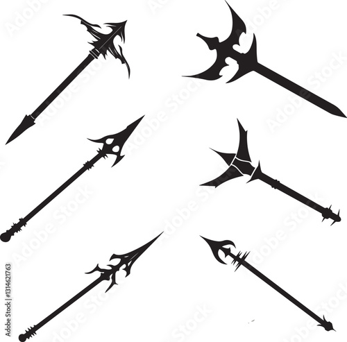 Single Harpoons silhouette vector