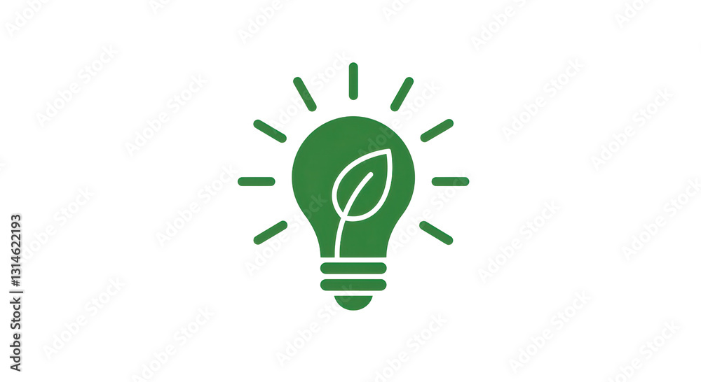 Isolated Green Leaf Light Bulb Isolated Green Leaf Light Bulb