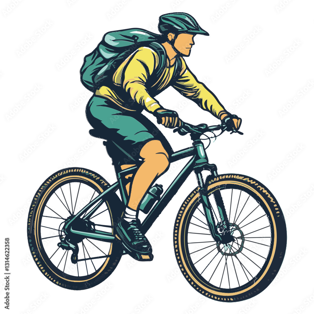 Naklejka premium cyclist riding a bicycle