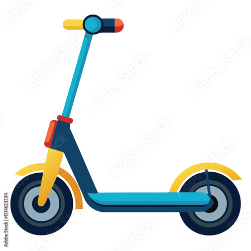 A Colorful Modern Kick Scooter Design Illustration for Kids and Adults