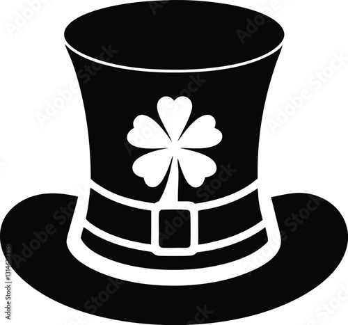 st Patrick top classic hat silhouette vector art