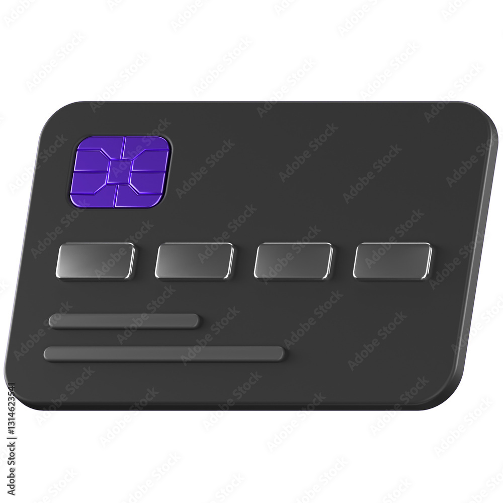 3D icon of a credit card 3D icon of a credit card