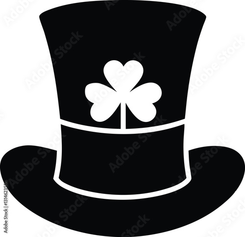 st Patrick top classic hat silhouette vector art