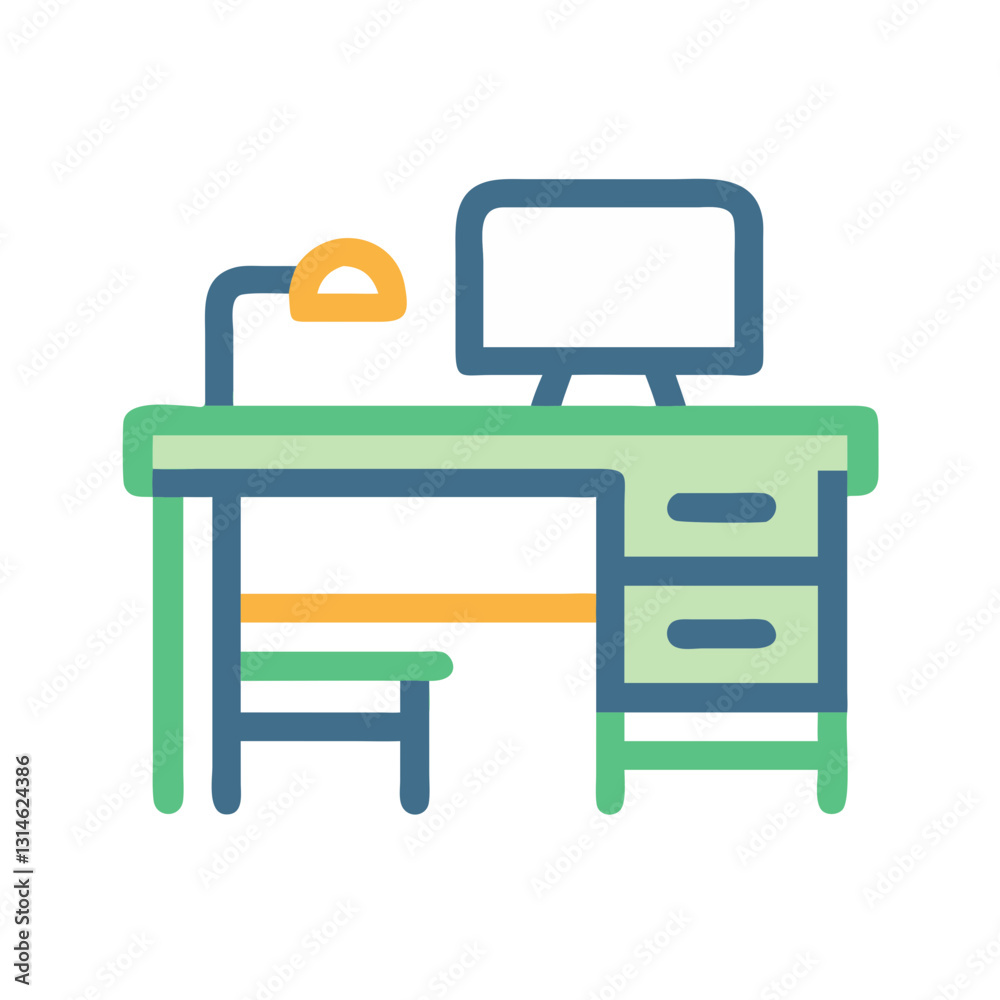 office desk vector illustration office desk vector illustration