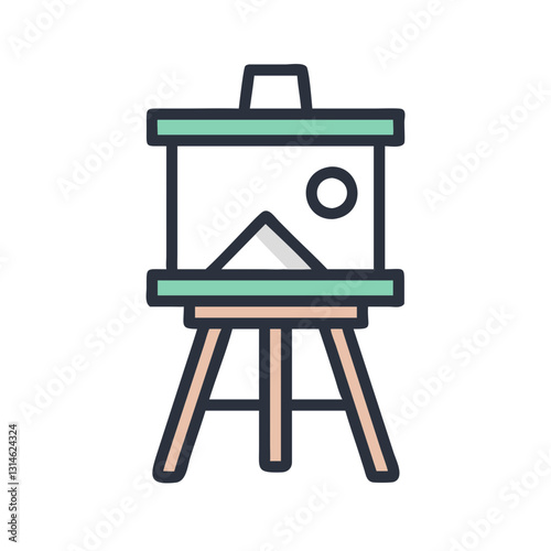 wooden easel with blank canvas