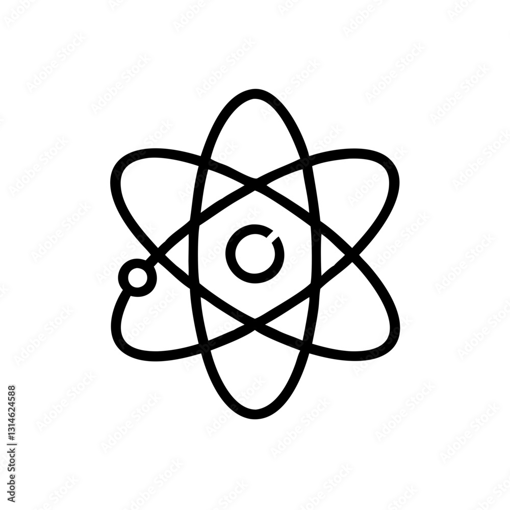atom icon isolated on white background atom icon isolated on white background