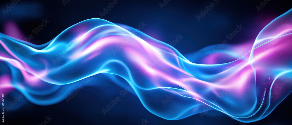 Fototapeta premium Abstract energy waves flowing across high tech digital background