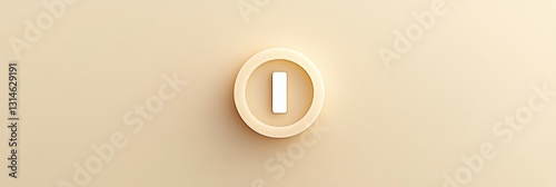 Centered minimalist power button icon on a neutral background representing accessibility and design principles of balance and proportion photo