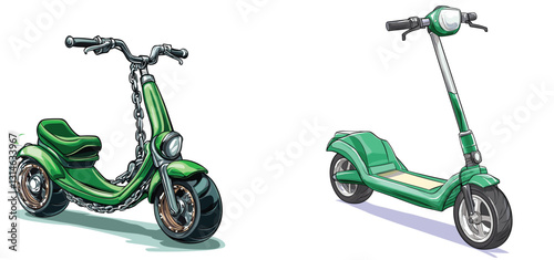 toy tricycle on white background
