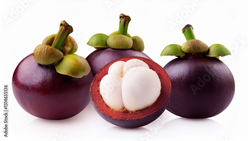 mangosteen on white background