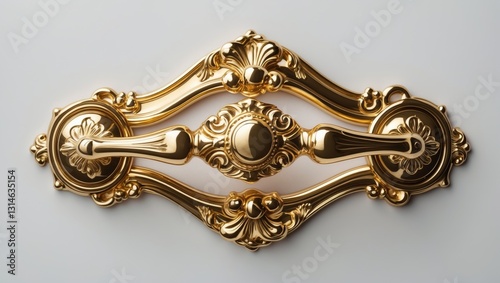 classic door handle separated on white