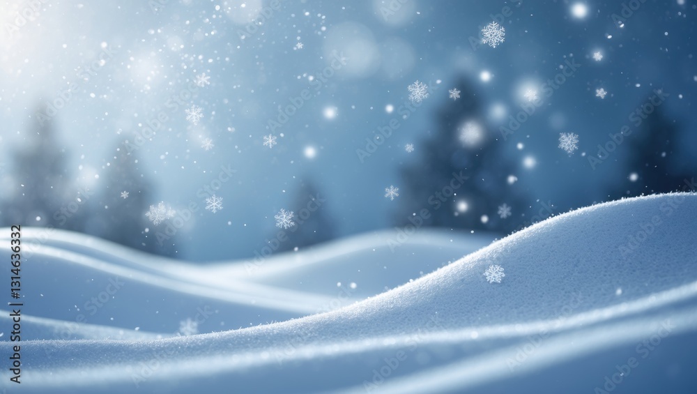 Christmas winter background featuring snow and blurred bokeh. Greeting card with space for text. Christmas winter background featuring snow and blurred bokeh. Greeting card with space for text.