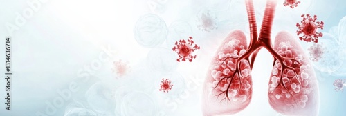 Understanding COPD through a minimalist illustration of damaged lungs depicting air trapping and inflammation
