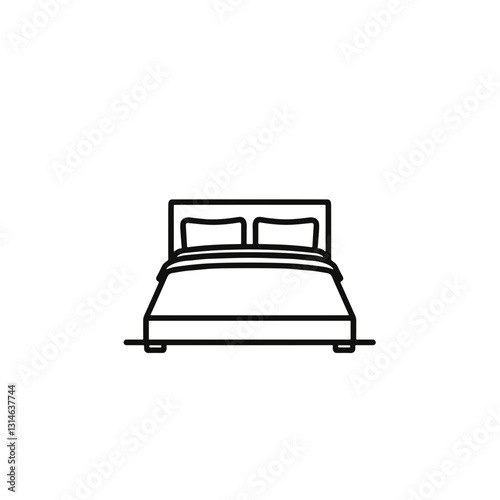 Minimalist bed design in line art, simplicity and comfort