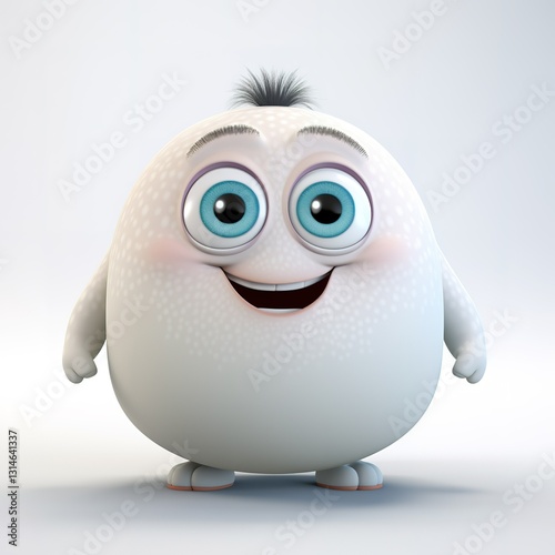 Adorable cartoon character smiling and bringing joy to all. Ai generative