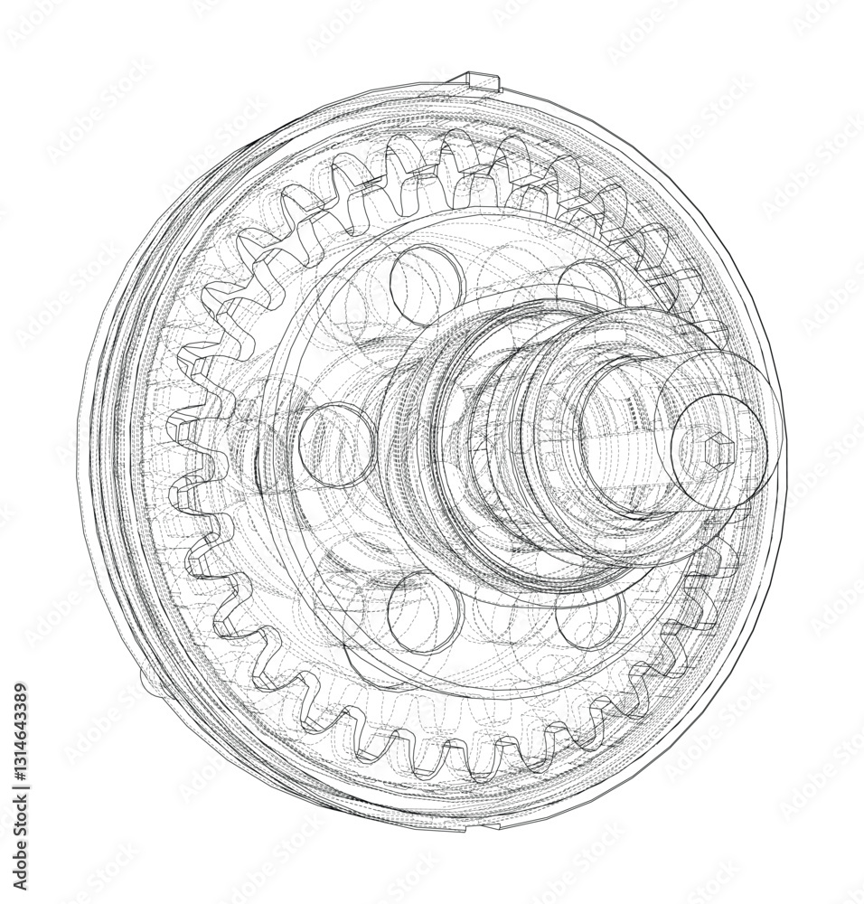 Naklejka premium Wave Reducer. Vector illustration, 3d render