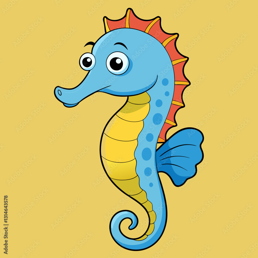 Fototapeta premium A vector seahorse