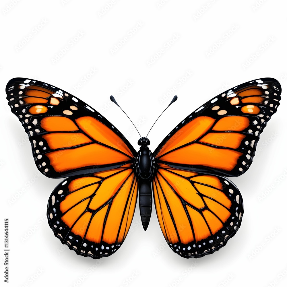 Naklejka premium Monarch Butterfly on White