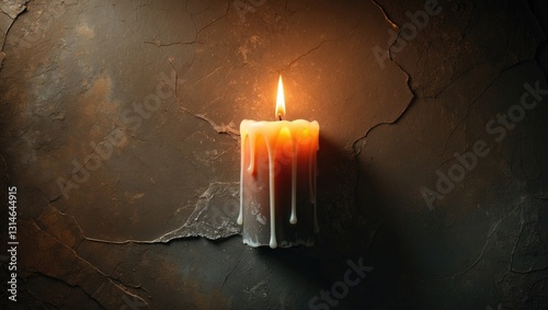 Candlelight gently illuminates a textured backdrop, representing calm and peace.