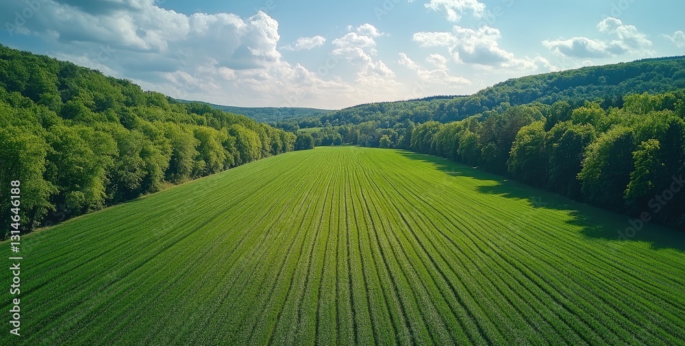 Obraz premium green field and sun