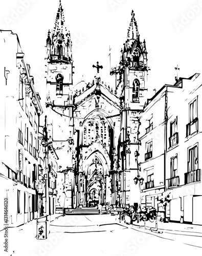barcelona, coloring page, architecture, arch, building, corridor, stone, column, europe, ancient, arches, arcade, interior, church, abbey, old, arc, medieval, cloister, italy, light, monastery, archwa