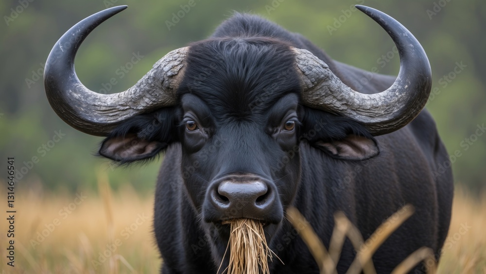 Buffalo staring at the camera with an annoyed expression. Buffalo staring at the camera with an annoyed expression.