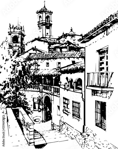 barcelona, coloring page, architecture, arch, building, corridor, stone, column, europe, ancient, arches, arcade, interior, church, abbey, old, arc, medieval, cloister, italy, light, monastery, archwa
