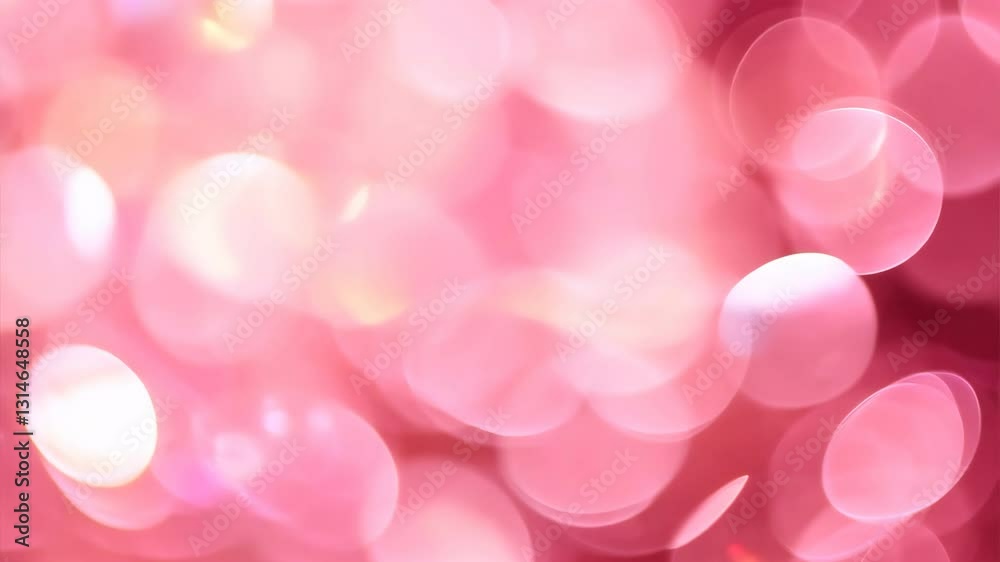 Soft glowing pink bokeh background with a dreamy and festive atmosphere