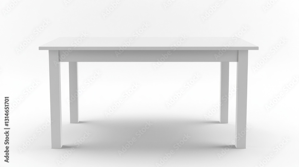 Empty white square table, studio shot, product mockup Empty white square table, studio shot, product mockup